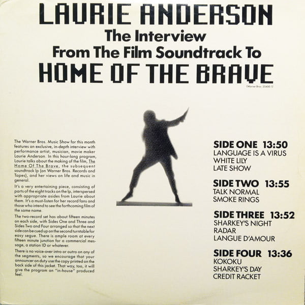 LAURIE ANDERSON - The Interview From The Film Soundtrack To Home Of The Brave